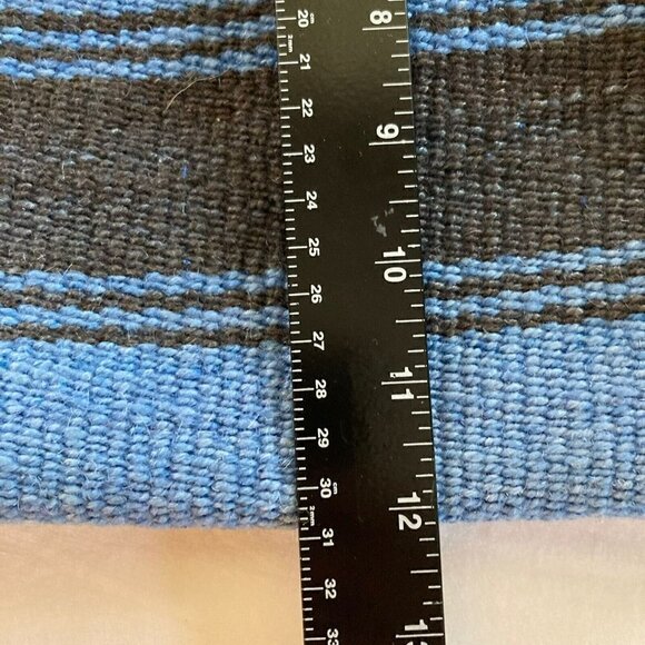 Southwest BoHo Blue Gray Saddle Blanket Lined Crossbody Handbag Small Tote - Picture 11 of 12